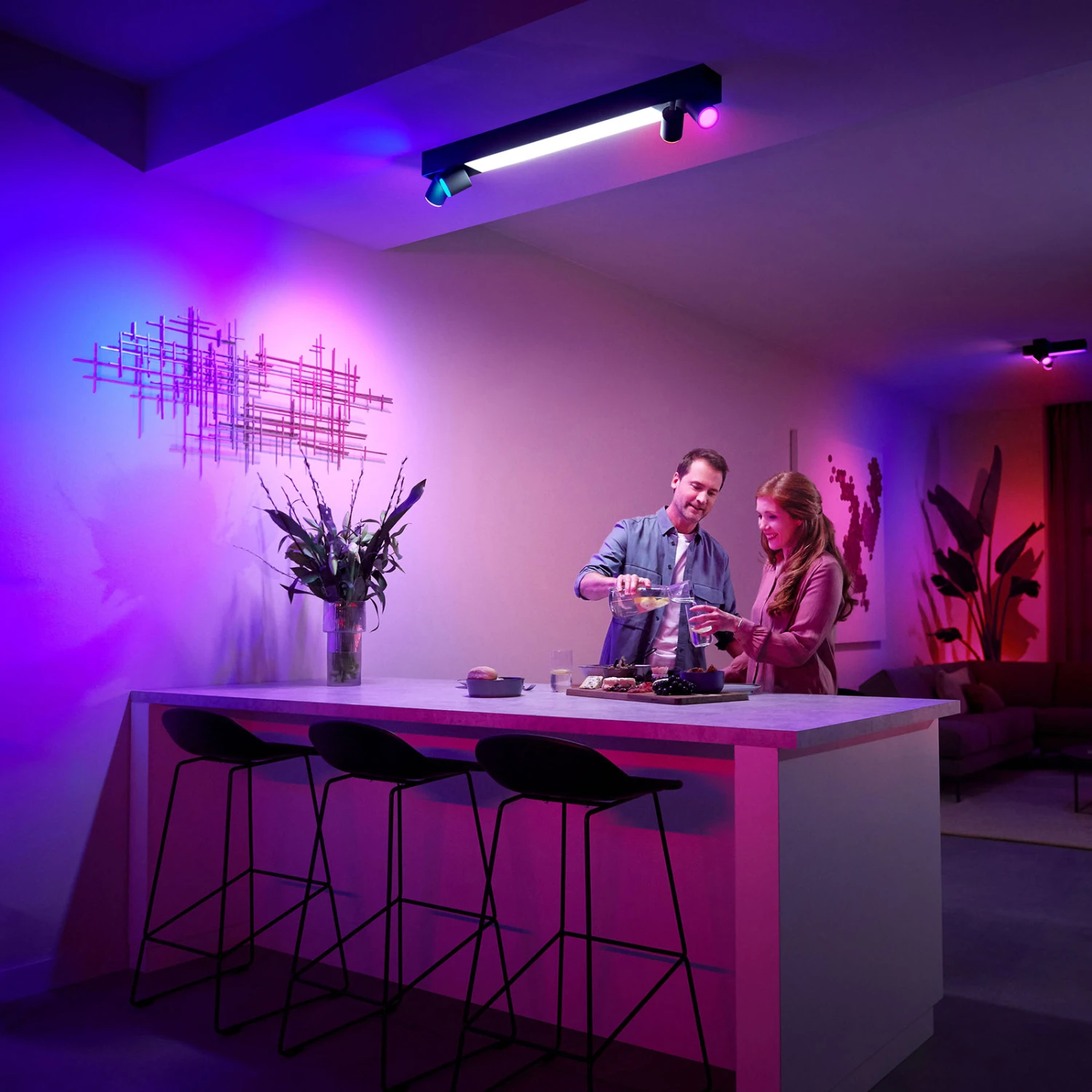 Philips Hue Centris Deckenspot Vierflammig Schwarz 6 Philips Hue Centris Deckenspot Vierflammig Schwarz – Bild 6