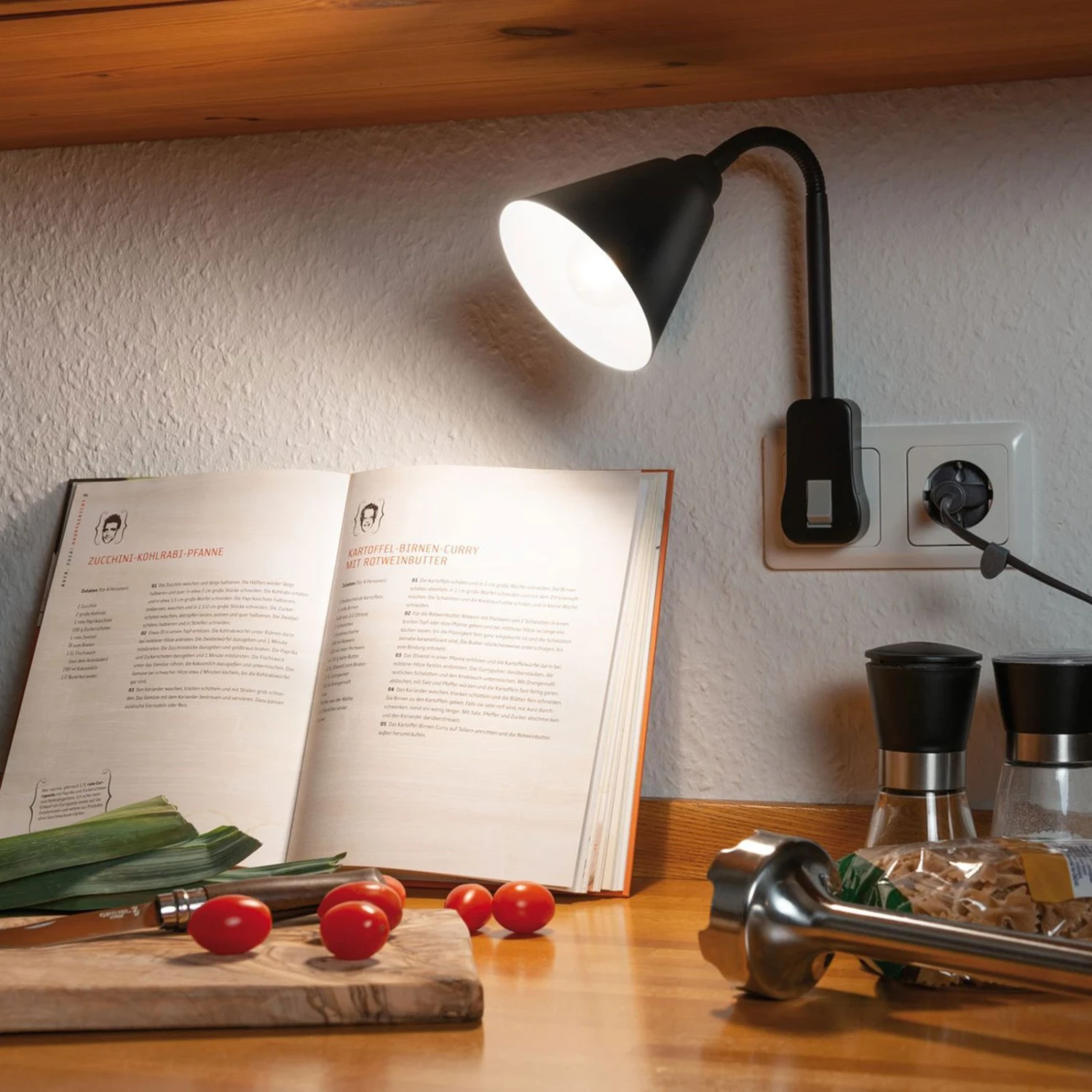 Paulmann Junus Steckerleuchte Mit Flexarm, Schwarz 2 Paulmann Junus Steckerleuchte Mit Flexarm, Schwarz – Bild 2