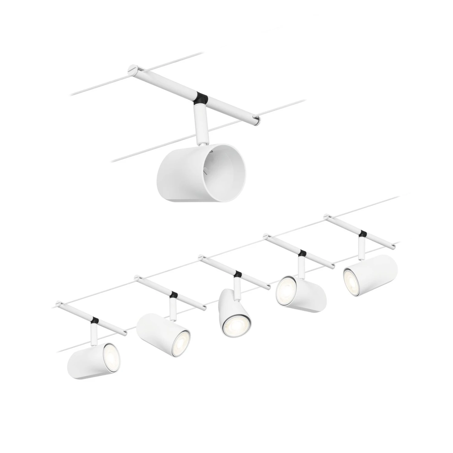 Paulmann Cup Seilsystem Basisset 5fl. Weiß Matt 1 Paulmann Cup Seilsystem Basisset 5fl. Weiß Matt