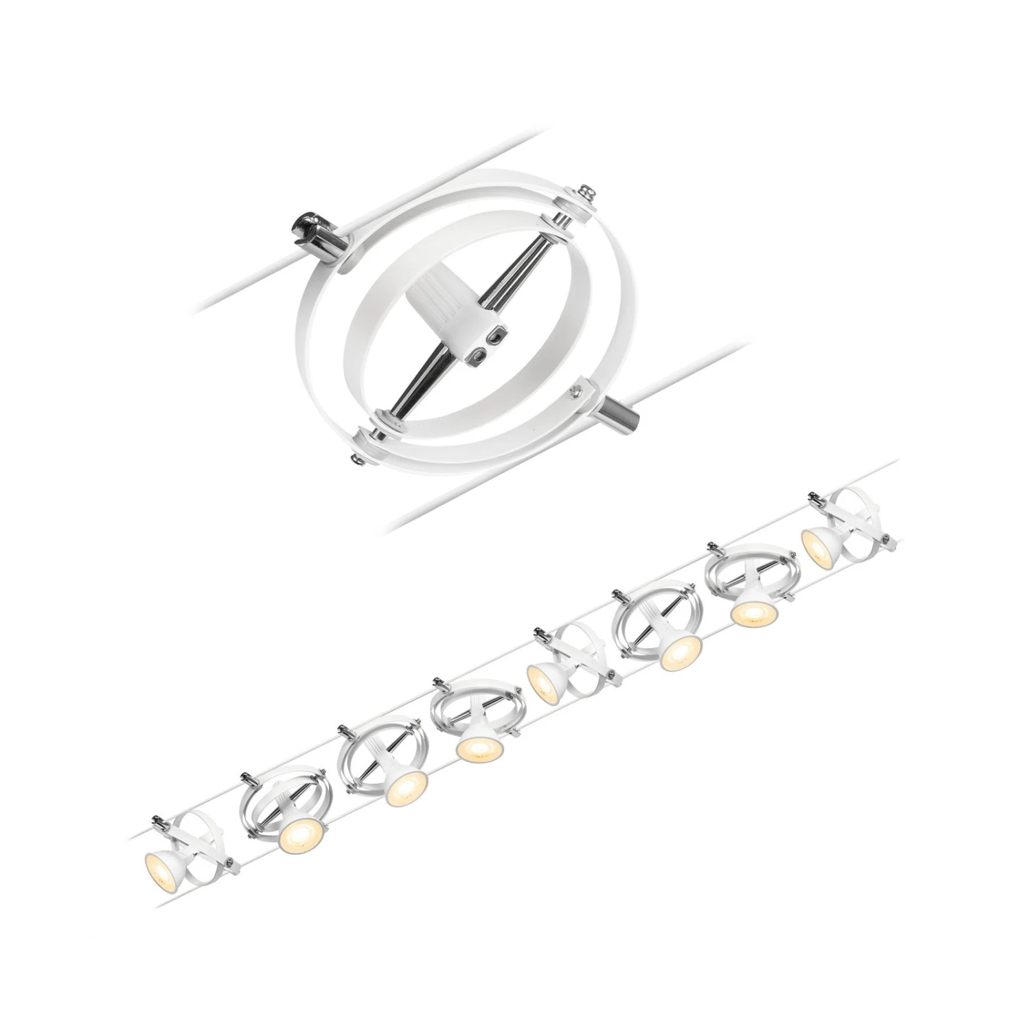Paulmann Cardan Seilsystem Achtflammig, Weiß Matt 1 Paulmann Cardan Seilsystem Achtflammig, Weiß Matt