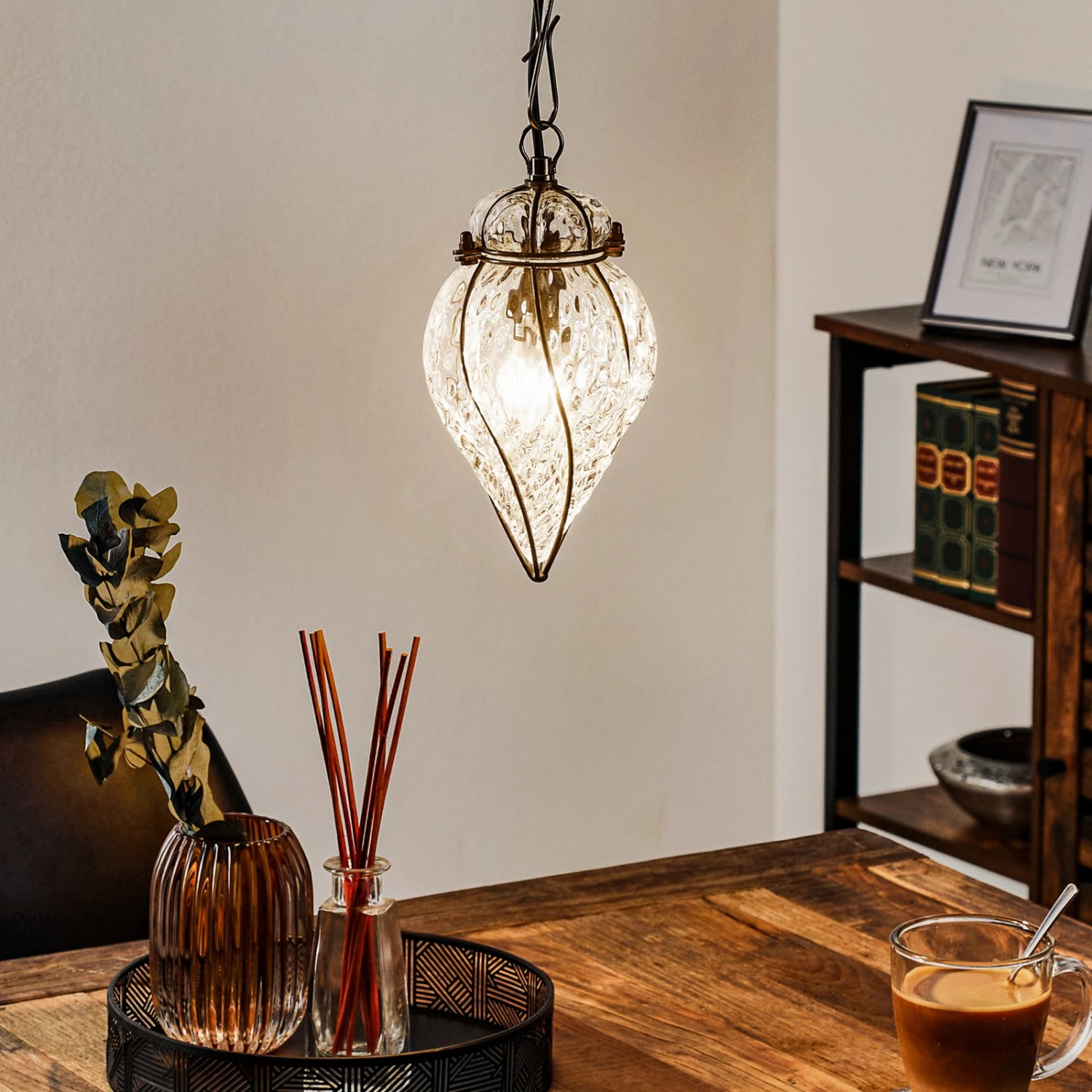 Hängeleuchte Goccia Mundgeblasen, Klar, 15 Cm 1 Hängeleuchte Goccia Mundgeblasen, Klar, 15 Cm