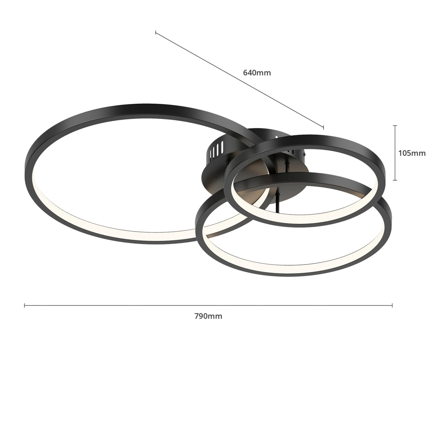 Trio WiZ Aaron Smarte LED-Deckenleuchte, Anthrazit 4 Trio WiZ Aaron Smarte LED-Deckenleuchte, Anthrazit – Bild 4