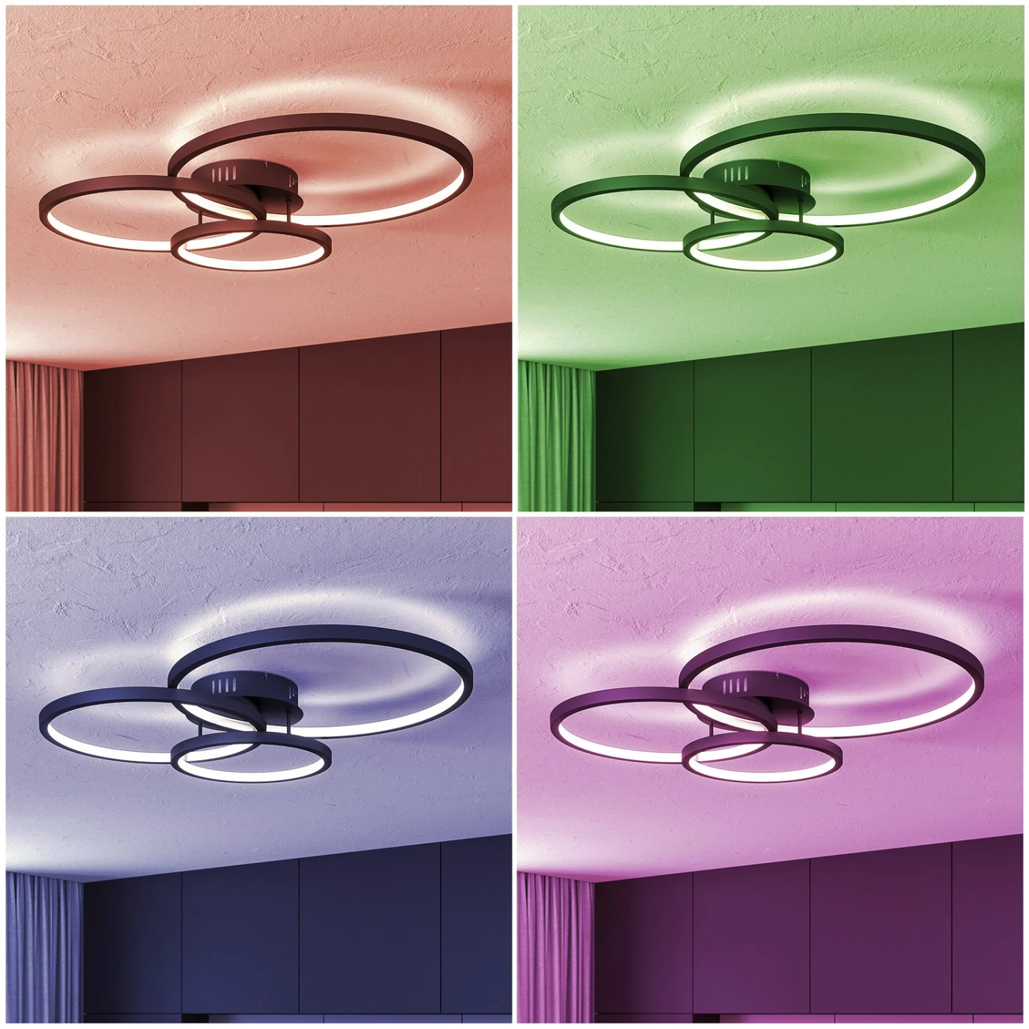 Trio WiZ Aaron Smarte LED-Deckenleuchte, Anthrazit 7 Trio WiZ Aaron Smarte LED-Deckenleuchte, Anthrazit – Bild 7