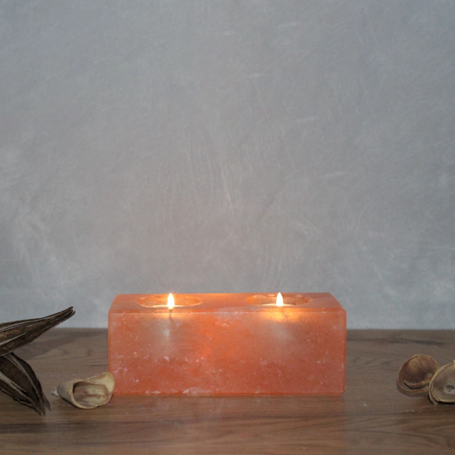 Twin Cube Salzkristall-Teelichthalter 2 Twin Cube Salzkristall-Teelichthalter – Bild 2