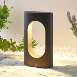 Lucande Fenti LED-Sockelleuchte, Dunkelgrau