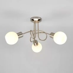 Deckenleuchte Elaina 3-flg., Nickel Matt