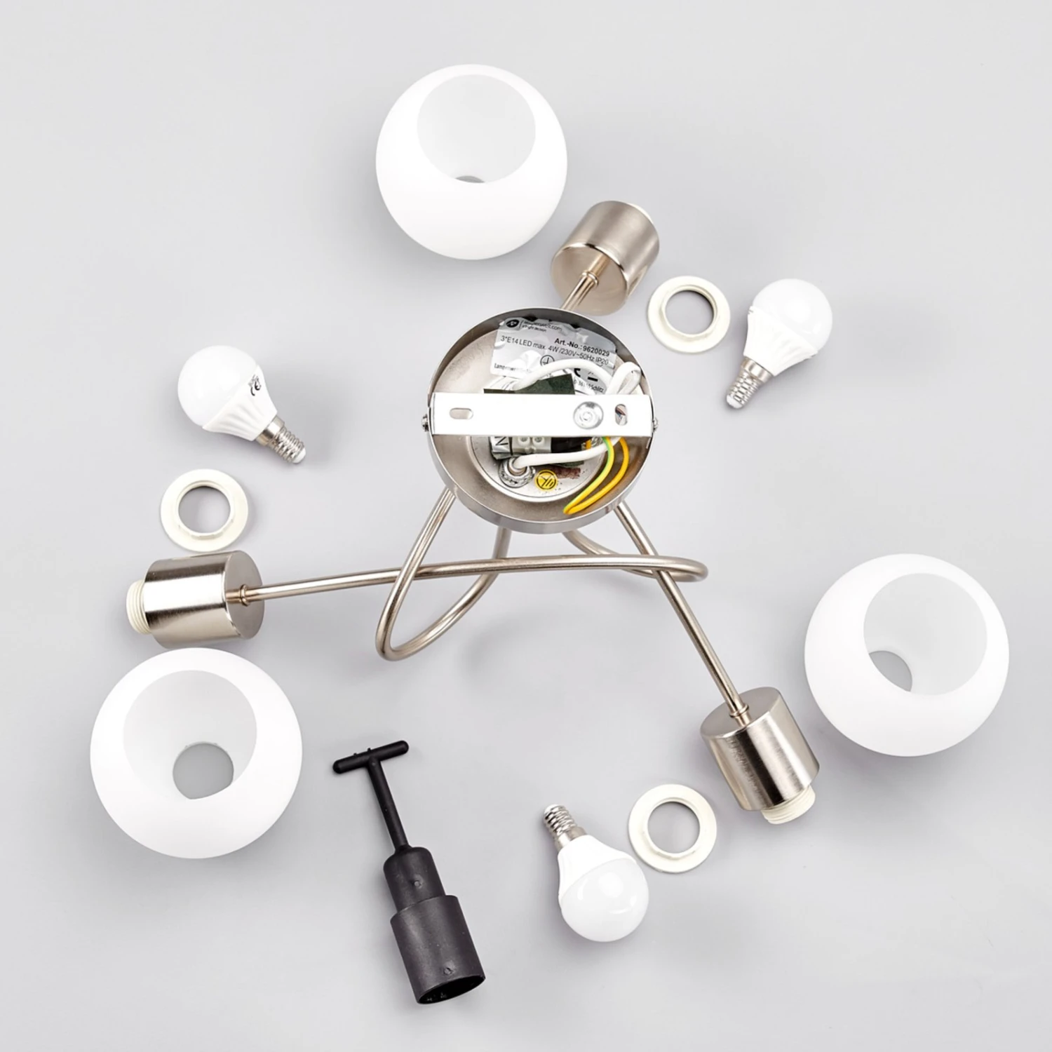 Deckenleuchte Elaina 3-flg., Nickel Matt 9 Deckenleuchte Elaina 3-flg., Nickel Matt – Bild 9