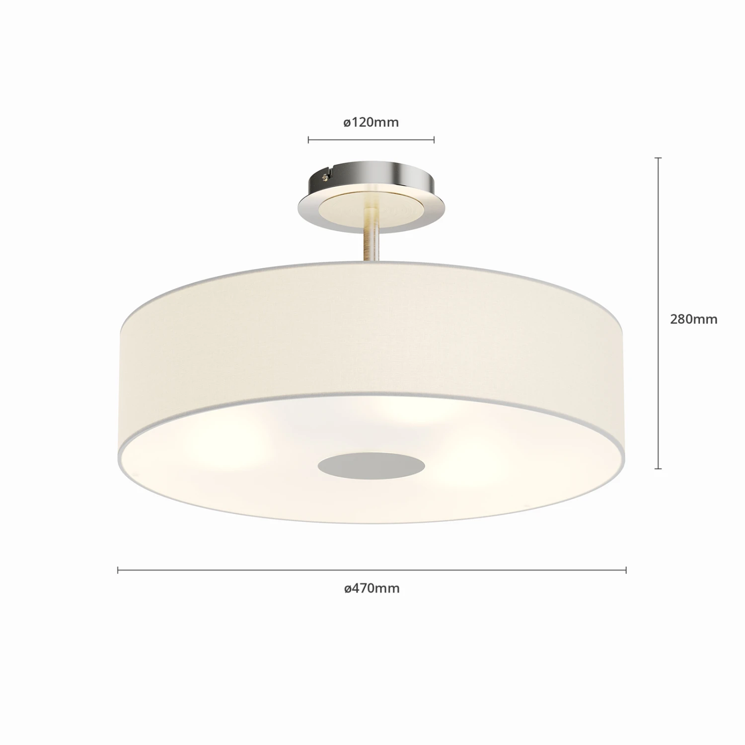 Deckenleuchte Josia Aus Stoff, Weiß 7 Deckenleuchte Josia Aus Stoff, Weiß – Bild 7