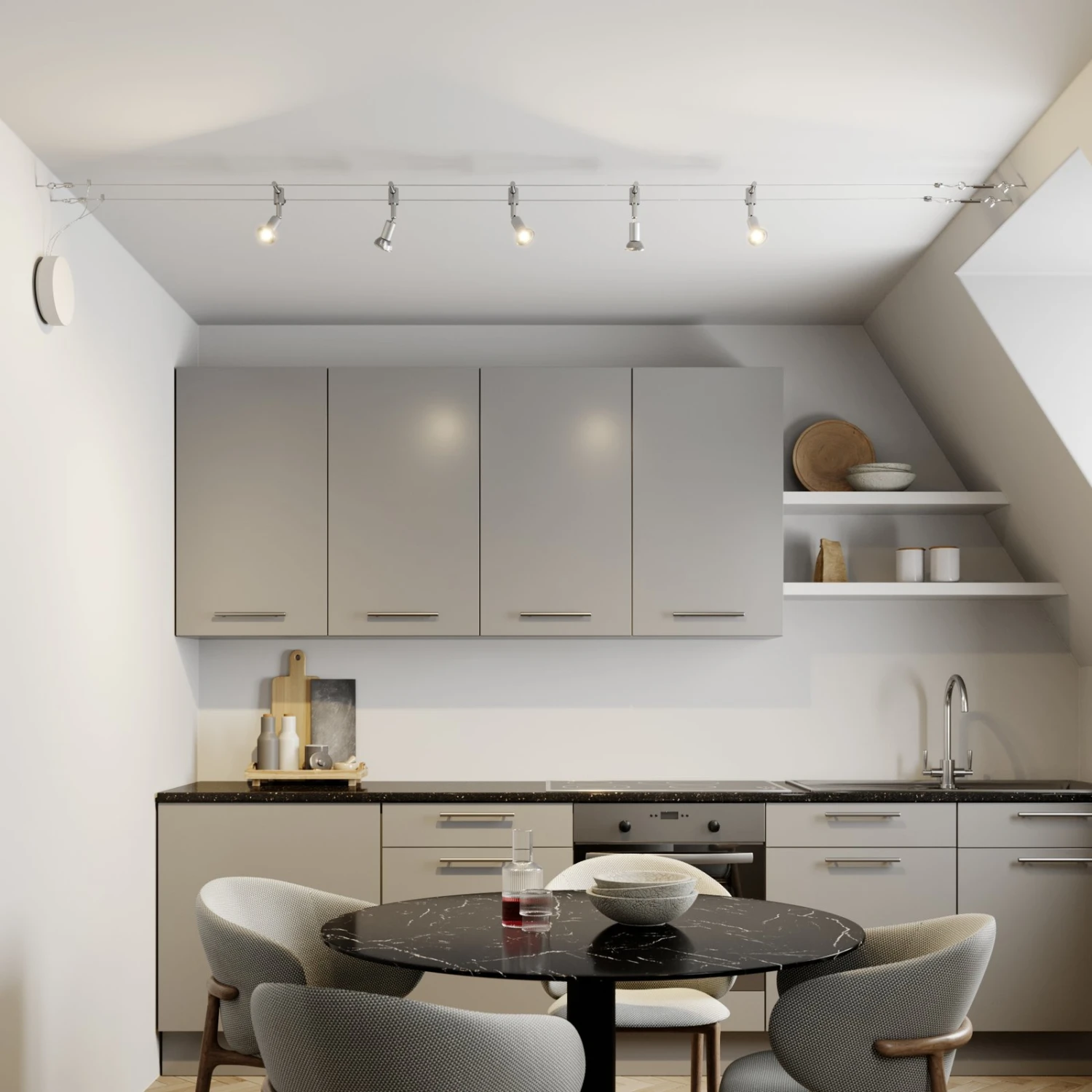 Seilsystem Rope Mit Strahlern, Fünfflammig 2 Seilsystem Rope Mit Strahlern, Fünfflammig – Bild 2