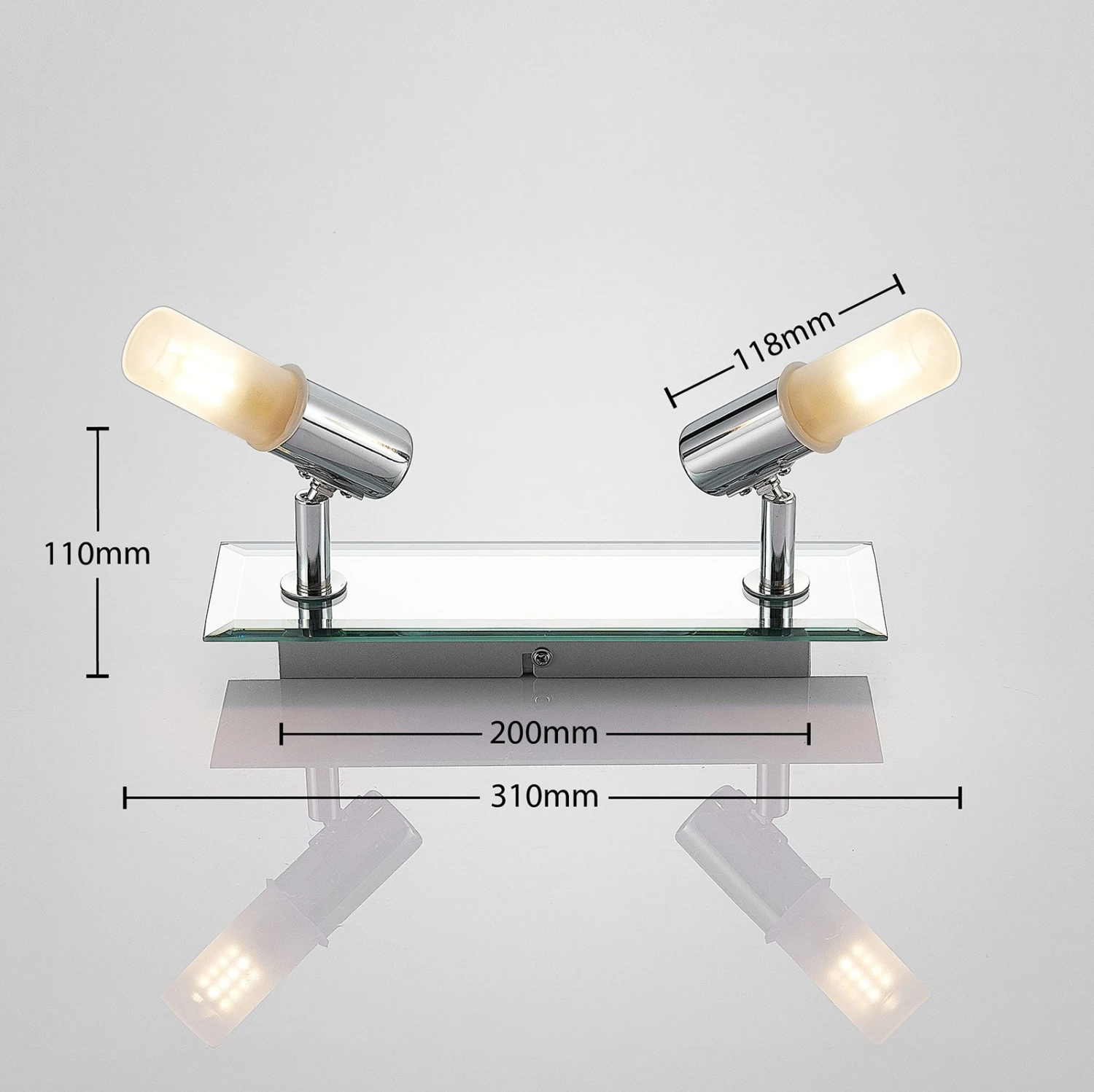 Bad-Wandstrahler Zela, 2-flammig In Chrom 9 Bad-Wandstrahler Zela, 2-flammig In Chrom – Bild 9