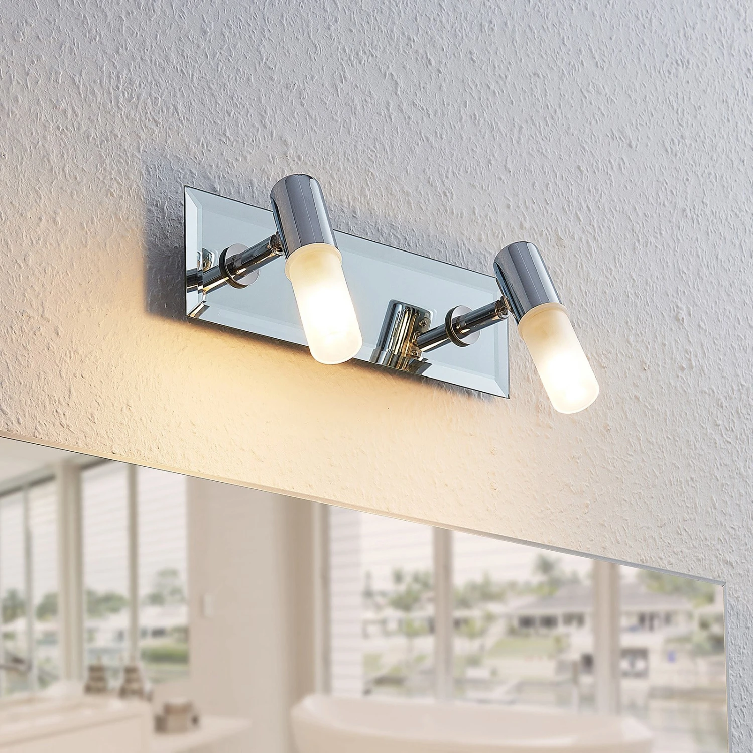 Bad-Wandstrahler Zela, 2-flammig In Chrom 1 Bad-Wandstrahler Zela, 2-flammig In Chrom