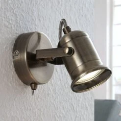 Wandleuchte Anze In Messing Antik