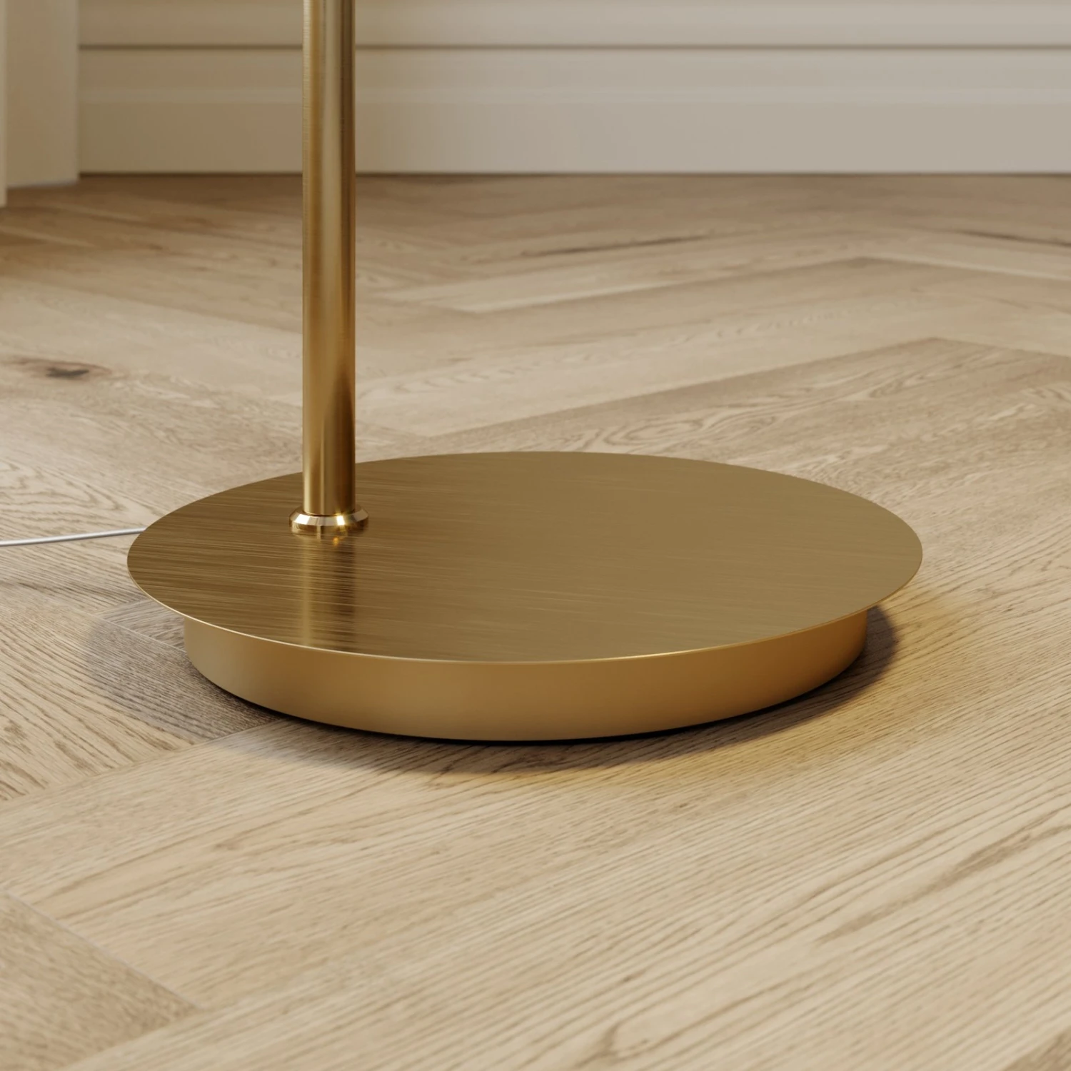 Lindby Cynthia Bogenstehlampe, Glas, Messing Matt 4 Lindby Cynthia Bogenstehlampe, Glas, Messing Matt – Bild 4