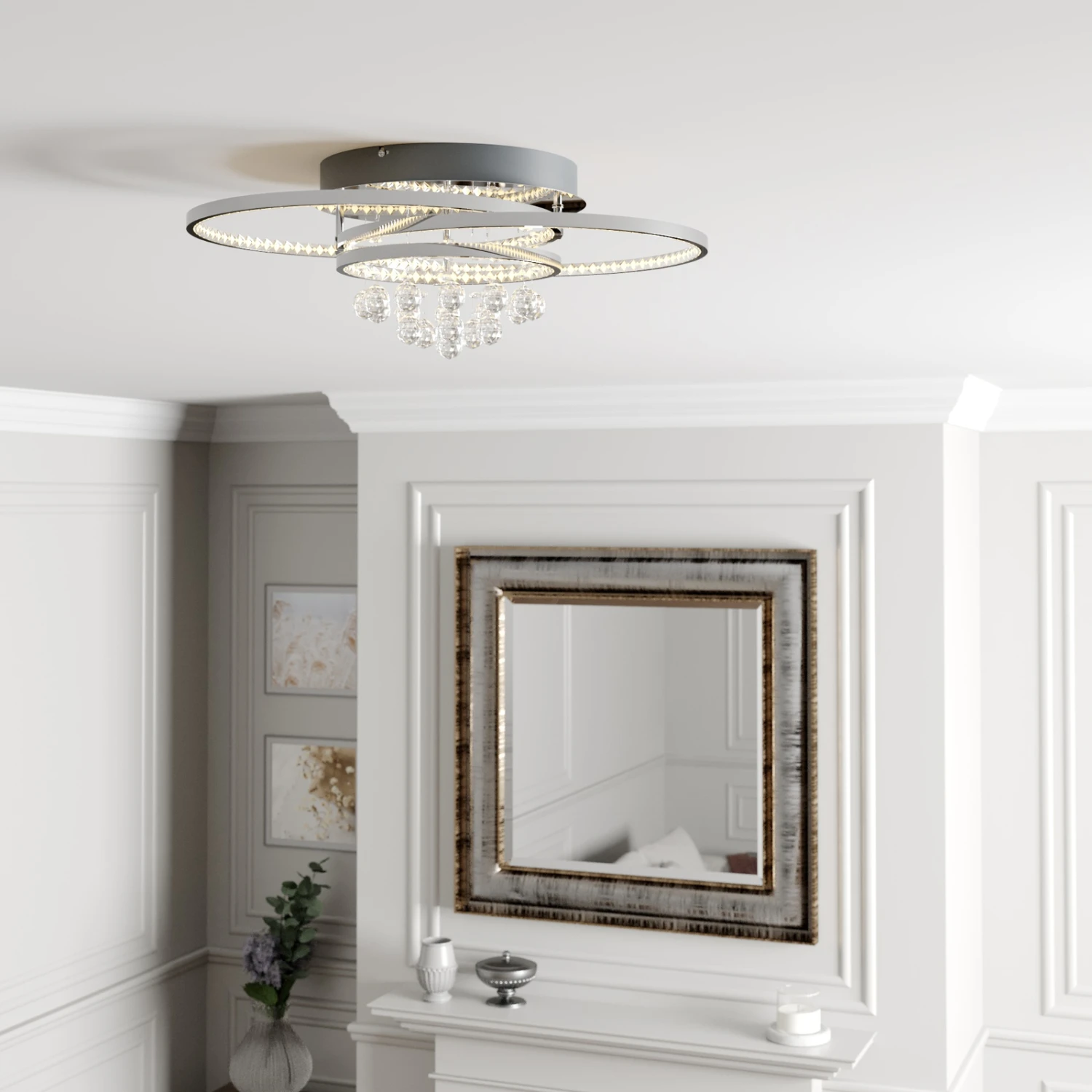 Lucande Keely LED-Deckenleuchte Kristall, 56,5 Cm 2 Lucande Keely LED-Deckenleuchte Kristall, 56,5 Cm – Bild 2