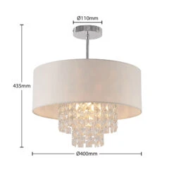 Lindby Estera Deckenleuchte Mit Behang, Weiß 12 Lindby Estera Deckenleuchte Mit Behang, Weiß -Paulmann Verkaufsgeschäft 9626840 3