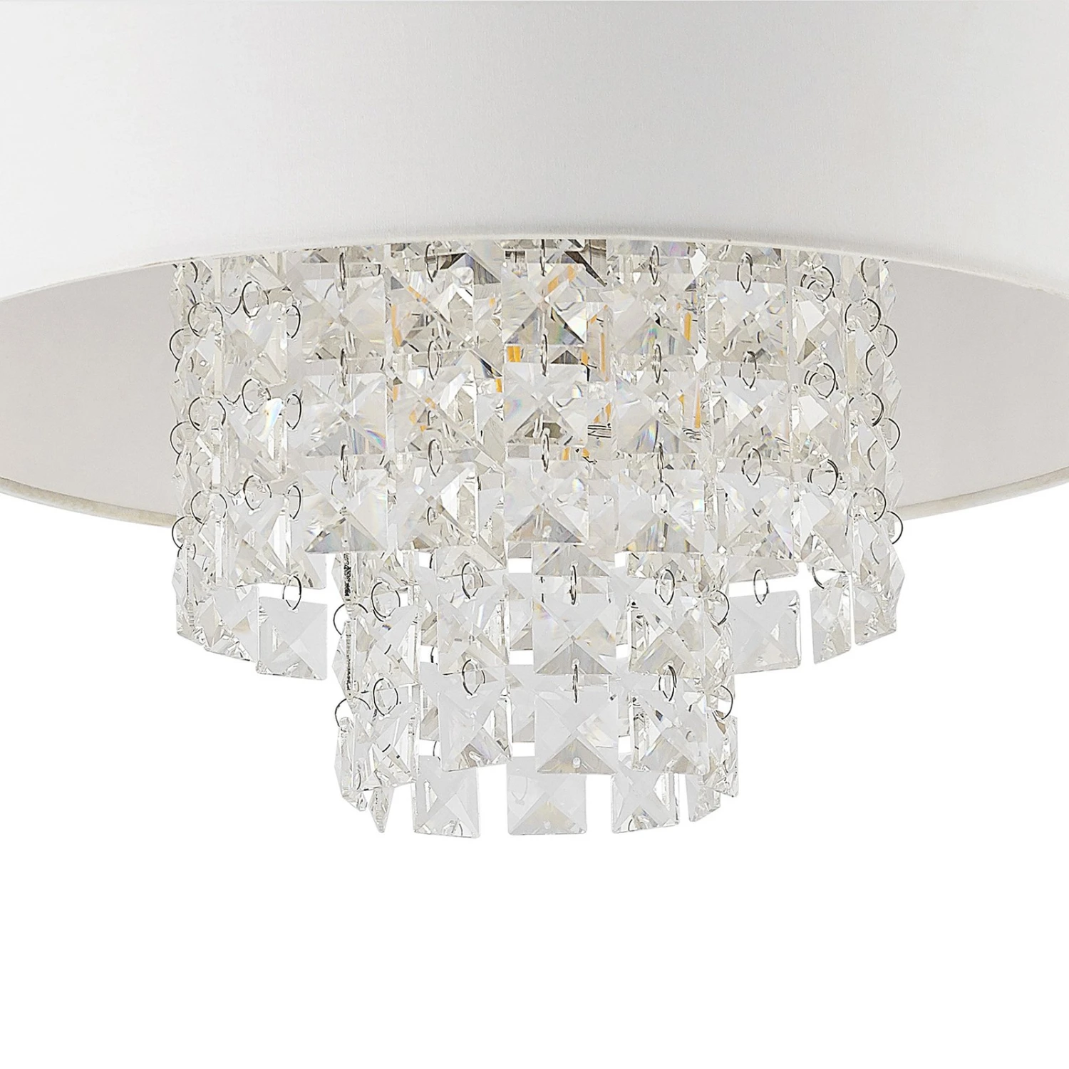 Lindby Estera Deckenleuchte Mit Behang, Weiß 7 Lindby Estera Deckenleuchte Mit Behang, Weiß – Bild 7