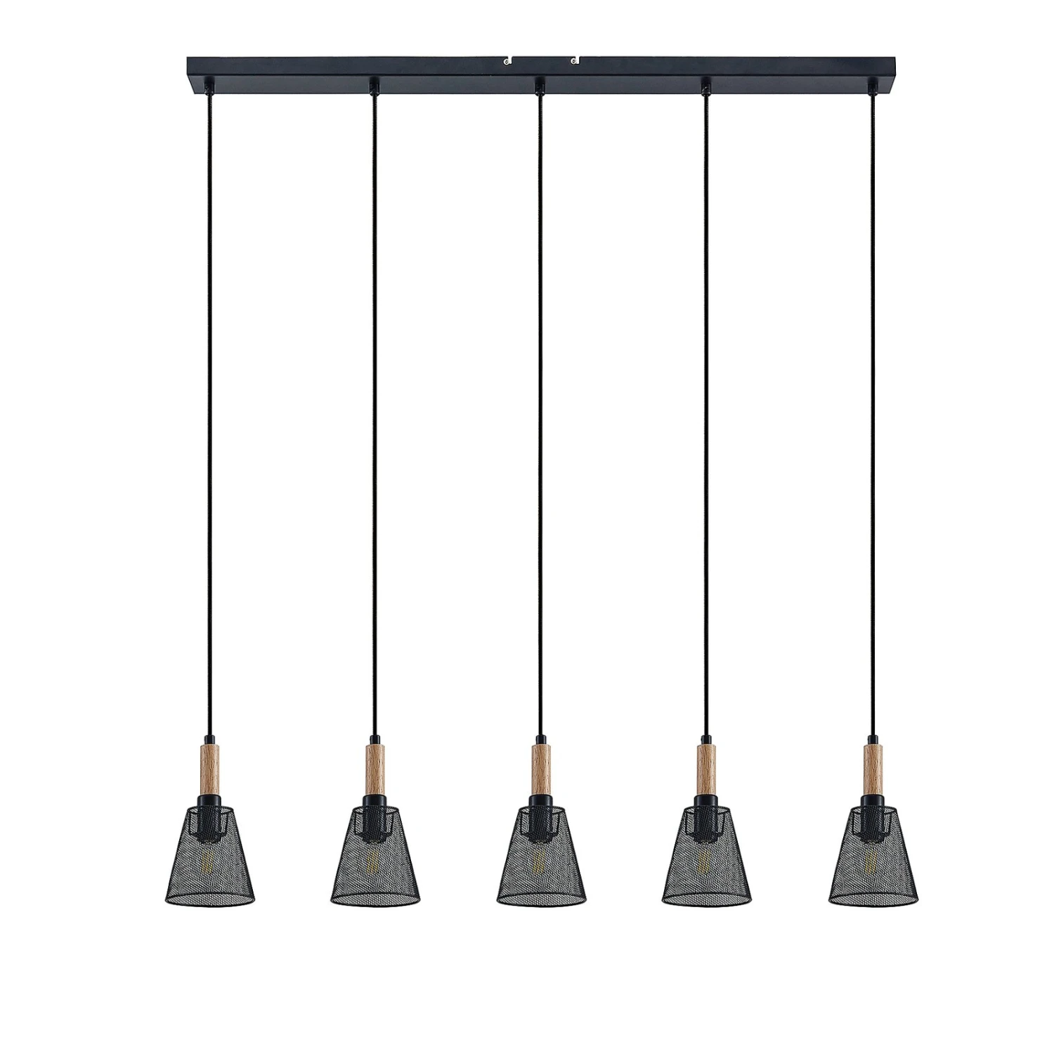 Lindby Layne Pendellampe, Korbschirme, Fünfflammig 6 Lindby Layne Pendellampe, Korbschirme, Fünfflammig – Bild 6