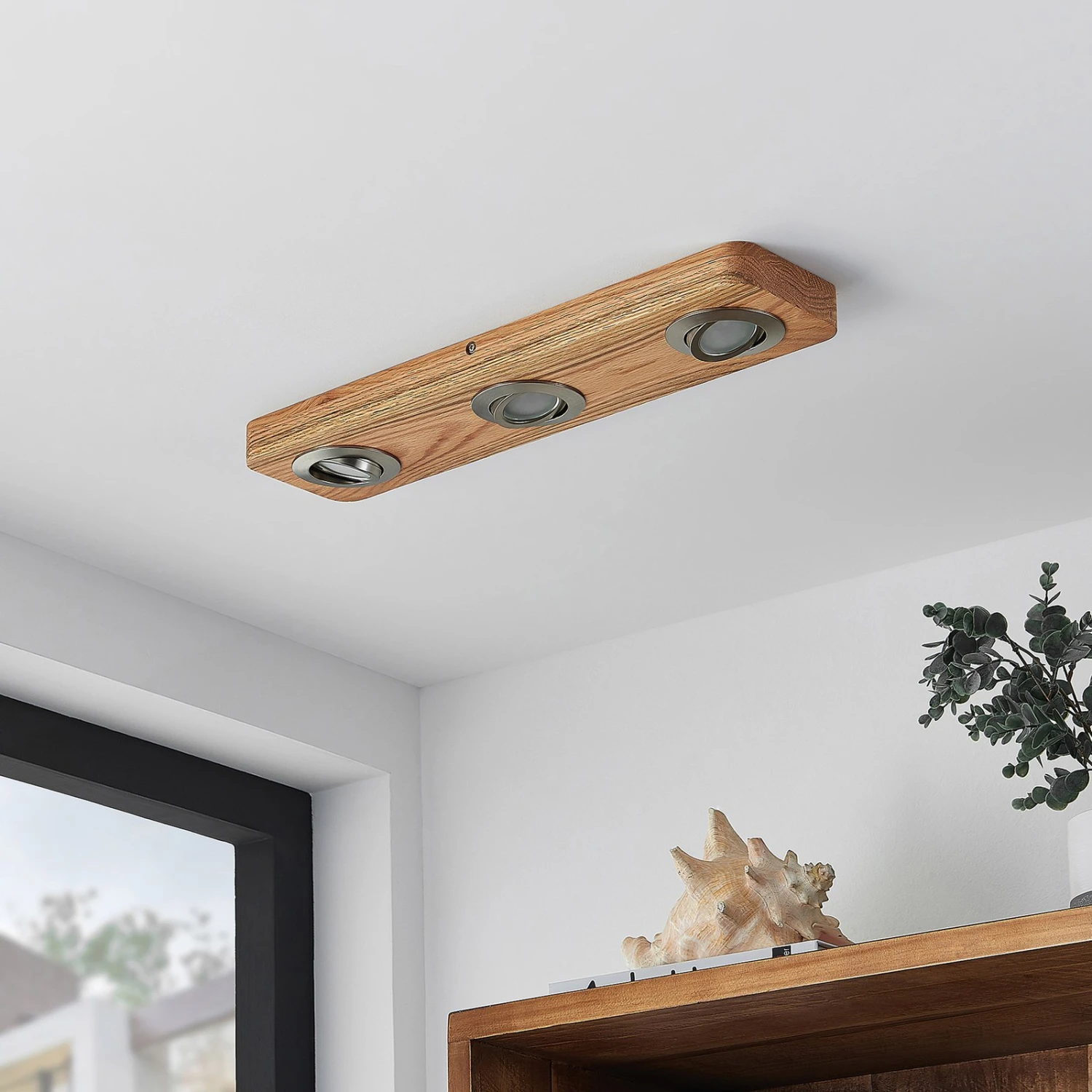 Lindby Mikari LED-Deckenleuchte Aus Holz, 3-fl. 3 Lindby Mikari LED-Deckenleuchte Aus Holz, 3-fl. – Bild 3