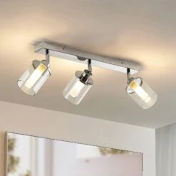 Lindby Vinza Strahler Mit Doppelschirm, Chrom Lang