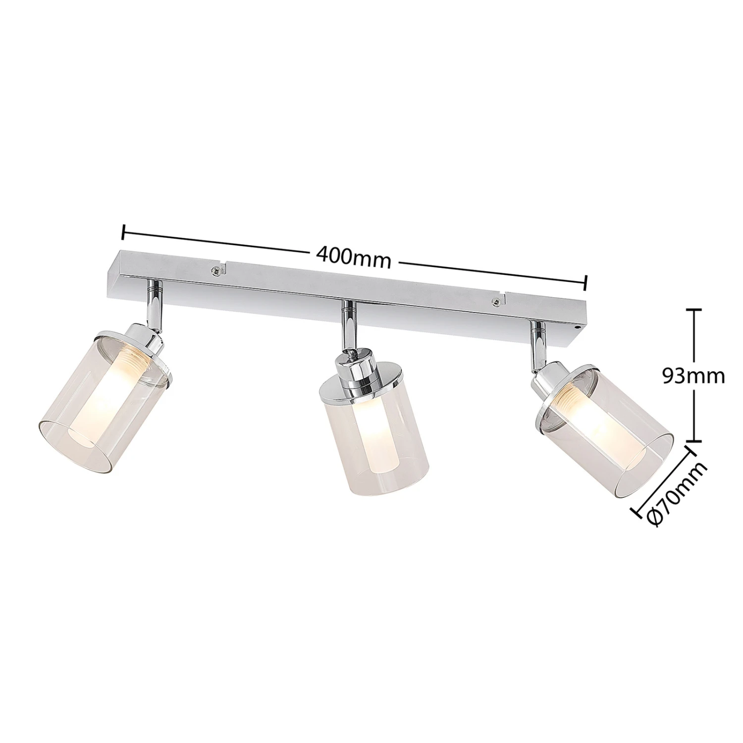 Lindby Vinza Strahler Mit Doppelschirm, Chrom Lang 5 Lindby Vinza Strahler Mit Doppelschirm, Chrom Lang – Bild 5