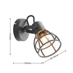 Lindby Flintos Käfig-Spot, Einflammig, Schwarz -Paulmann Verkaufsgeschäft 9628342 5