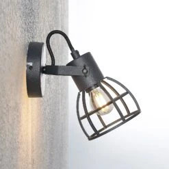 Lindby Flintos Käfig-Spot, Einflammig, Schwarz -Paulmann Verkaufsgeschäft 9628342 6