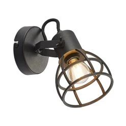 Lindby Flintos Käfig-Spot, Einflammig, Schwarz -Paulmann Verkaufsgeschäft 9628342 9