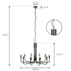 Lindby Elanova Kronleuchter, Zehnflammig, Gunmetal 13 Lindby Elanova Kronleuchter, Zehnflammig, Gunmetal -Paulmann Verkaufsgeschäft 9639659 4