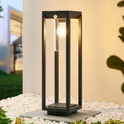 Lindby Abilum Sockelleuchte, Dunkelgrau, 50 Cm