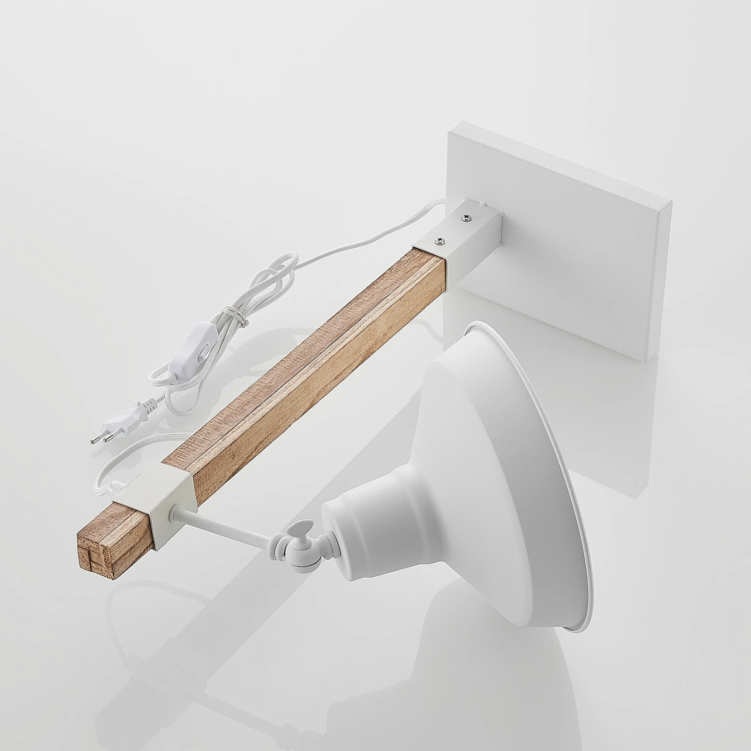 Lindby Calliora Tischlampe, Weiß, Metall Und Holz 3 Lindby Calliora Tischlampe, Weiß, Metall Und Holz – Bild 3