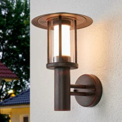 Rostfarbene LED-Außenwandlampe Pavlos