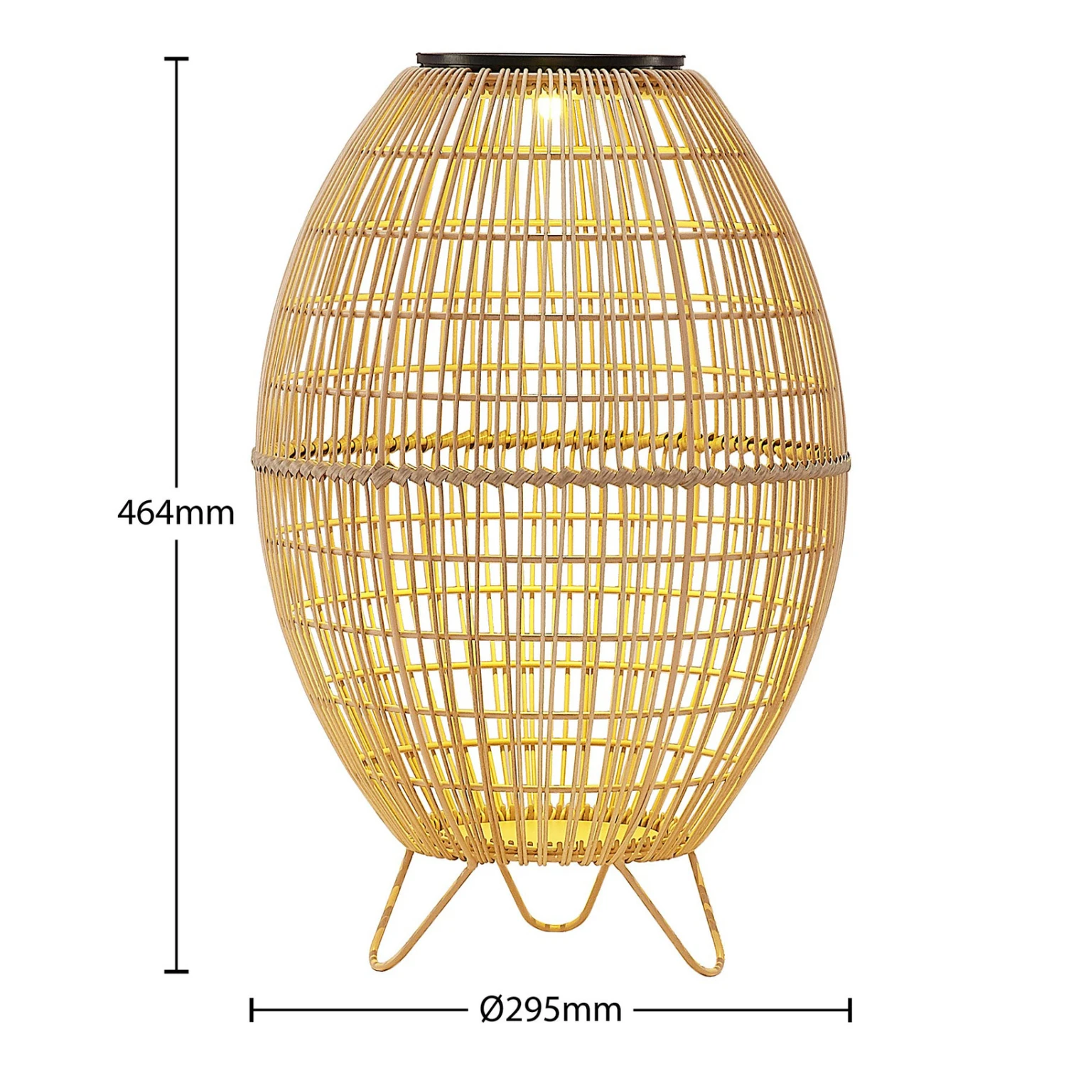 Lindby Josina LED-Solar-Laterne, Rattanoptik 4 Lindby Josina LED-Solar-Laterne, Rattanoptik – Bild 4
