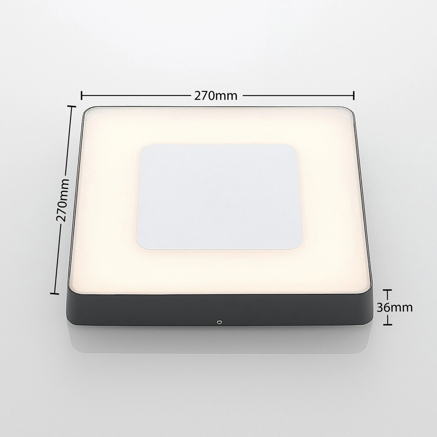 Lucande LED-Außendeckenleuchte Sora, Eckig, Sensor 4 Lucande LED-Außendeckenleuchte Sora, Eckig, Sensor – Bild 4