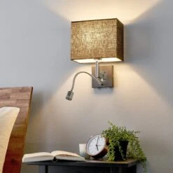 Lucande Schwarze Stoff-Wandlampe Rebekka Mit LED-Lesearm -Paulmann Verkaufsgeschäft 9976023 2