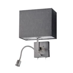 Lucande Schwarze Stoff-Wandlampe Rebekka Mit LED-Lesearm -Paulmann Verkaufsgeschäft 9976023 4